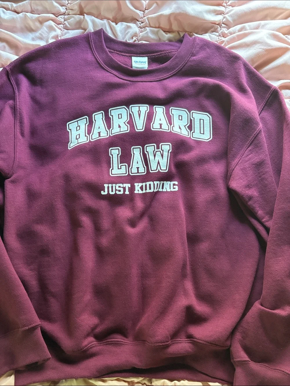 Harvard Law Just Kidding Crewneck Sweatshirt